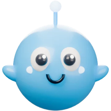 Bloo, the blue Glowble with a light-bulb antenna
